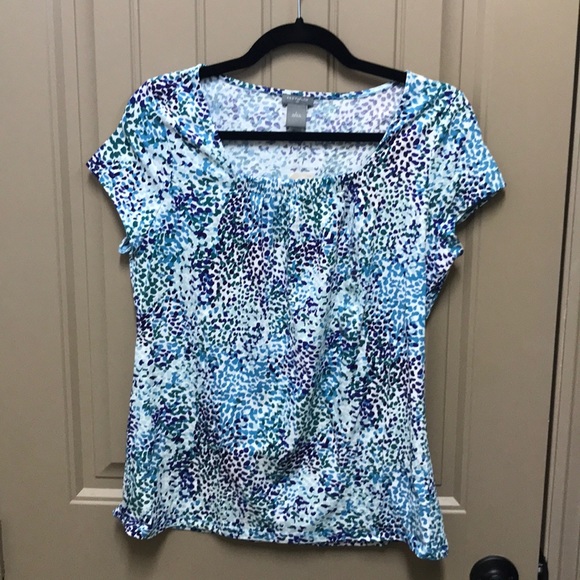 Ann Taylor Blue/Green T Shirt - size L - Picture 1 of 4